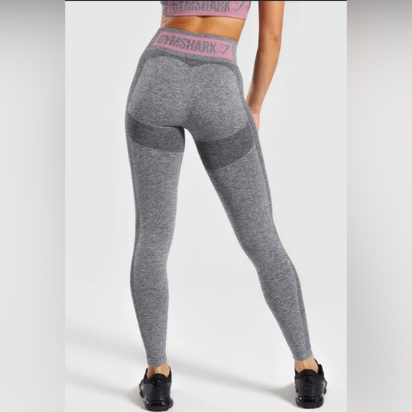 Gymshark Dusky Pink/Gray Flex Sports Bra & Leggings Set - Picture 1 of 9